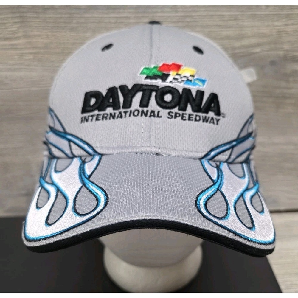 Daytona International Speedway NASCAR Fanatics Grey Blue Hat Cap Adjustable H2